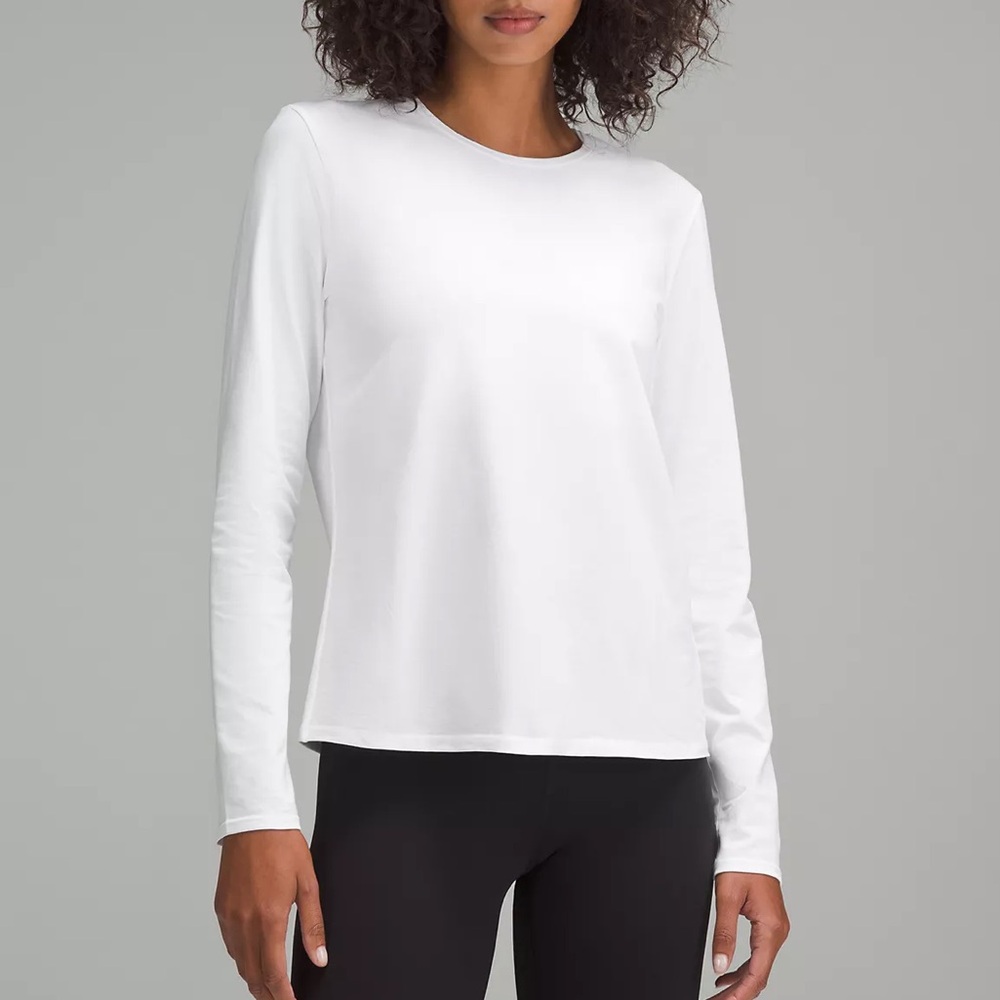 NWT Lululemon Organic Cotton Crewneck Long-Sleeve Shirt in White